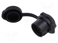 Connector: circular; socket; male; 02; 5A; 250V; PIN: 9; IP67; plastic LUTRONIC