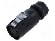 Connector: circular; plug; female; 02; 5A; 250V; PIN: 9; IP67; plastic LUTRONIC
