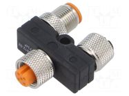 T adapter; PIN: 5; IP67; Y; M12 male,M12 female x2; Polarisation: A LUTRONIC
