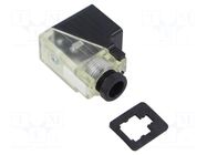 Connector: valve connector; plug; form B; 10mm; female; PIN: 3; 24V MURRELEKTRONIK