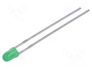 LED; green; 3mm; 40mcd; 60°; Front: convex LUMEX