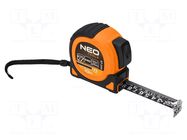 Measuring tape; L: 10m; Width: 25mm; Class: II; double-sided NEO TOOLS