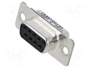 Connector: D-Sub; PIN: 9; plug; female; for cable; soldering; 7.5A CONEC