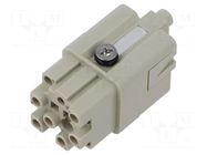 Connector: HDC; contact insert; female; EPIC H-Q; PIN: 12; 10A; 400V LAPP