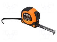 Measuring tape; L: 7.5m; Width: 25mm; Class: II; double-sided NEO TOOLS