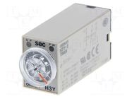Timer; 2÷60min; DPDT; 250VAC/5A; Usup: 24VAC; H3Y; socket; -10÷50°C OMRON