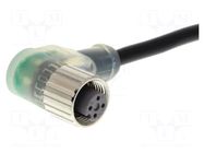 Cable: for sensors/automation; M12; PIN: 4; angled; 5m; PUR; female OMRON