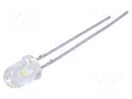 LED; white cold; 5mm; 3000÷12000mcd; 55°; Front: convex; 3.2÷4VDC CREE LED