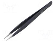 Tweezers; Blade tip shape: sharp; Tweezers len: 120mm; ESD PIERGIACOMI