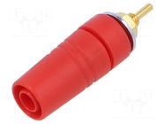 Connector: 4mm banana; socket; 24A; 1kV; red; gold-plated; soldered HIRSCHMANN T&M