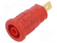Connector: 4mm banana; socket; 24A; 1kV; red; gold-plated; 32mm HIRSCHMANN T&M