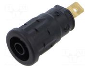 Connector: 4mm banana; socket; 24A; 1kV; black; gold-plated; 32mm HIRSCHMANN T&M
