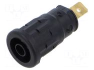 Connector: 4mm banana; socket; 24A; 1kV; black; gold-plated; 32mm HIRSCHMANN T&M