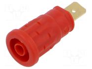 Connector: 4mm banana; socket; 32A; 1kV; red; gold-plated; 33mm HIRSCHMANN T&M