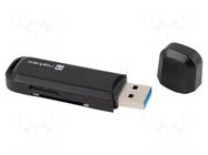 Card reader: memory; USB A plug; USB 3.0; black; 5Gbps; Kit: reader NATEC