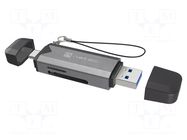 Card reader: memory; USB A plug,USB C plug; OTG,USB 3.1; 5Gbps NATEC
