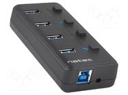 Hub USB; USB A socket x4,USB A plug,USB B socket,USB B plug NATEC