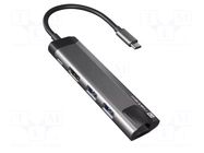 Hub USB; HDMI socket,RJ45 socket,USB A socket x2,USB C socket NATEC