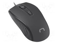 Mouse; black; USB A; optical,wired; 1.8m; No.of butt: 3 NATEC