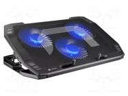 Notebook cooling stand; black; USB A,USB C NATEC
