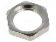 Nut; M12; brass; 15mm; Thread: metric; Pitch: 1.5; Plating: nickel FIBOX