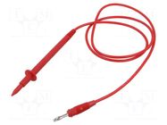 Test lead; 60VDC; 30VAC; 16A; probe tip,banana plug 4mm; Len: 1m HIRSCHMANN T&M