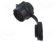 Connector: circular; plug; female; 02; 5A; 250V; PIN: 8; IP67; plastic LUTRONIC