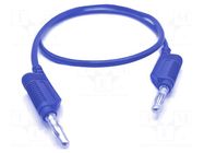 Test lead; 60VDC; 32A; banana plug 4mm,both sides; Len: 0.5m; blue MUELLER ELECTRIC