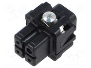 Connector: HDC; contact insert; female; CK; PIN: 3; 10A; 600V; 3+PE ILME