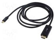 Cable; HDMI plug,USB C plug; PVC; HDCP 2.2,HDMI 2.0,USB 3.1 Goobay