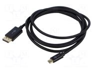 Cable; DisplayPort plug,USB C plug; PVC; 4K,HDCP,HDR,UHD 2160p GOOBAY