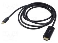 Cable; DisplayPort plug,USB C plug; PVC; 3m; black GOOBAY
