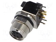 Connector: M8; socket; female; 48V; 4A; PIN: 4; IP67; angled; THT LUTRONIC