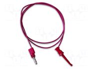 Test lead; 5A; clip-on hook probe,banana plug 4mm; Len: 1.2m; red MUELLER ELECTRIC