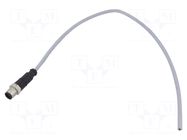 Connector: M12; plug; male; PIN: 5; straight; cables; 0.5m HARTING