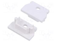 Cap for LED profiles; white; 20pcs; ABS; GEN2,with hole; UNI12 TOPMET