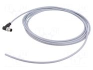 Connector: M12; plug; male; PIN: 4; angled; cables; 5m HARTING