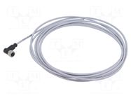 Connector: M12; plug; female; PIN: 3; angled; cables; 5m HARTING