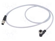 Cable: for sensors/automation; M12; PIN: 4; unshielded; plug; PVC HARTING
