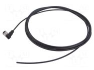 Connector: M12; plug; female; PIN: 3; angled; cables; 5m HARTING