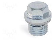 Hexagon head screw plug; with seal; Thread: M8; steel; Pitch: 1 ELESA+GANTER