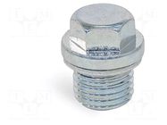 Hexagon head screw plug; with seal; Thread: M8; steel; Pitch: 1 ELESA+GANTER