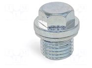 Hexagon head screw plug; with seal; Thread: M8; steel; Pitch: 1 ELESA+GANTER