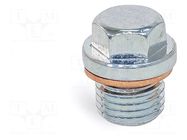 Hexagon head screw plug; with seal; Thread: M8; steel; Pitch: 1 ELESA+GANTER