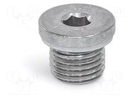 Hexagon head screw plug; with seal; Thread: M8; Gasket: aluminium ELESA+GANTER