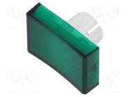 Actuator lens; 16mm; 51; green; plastic; Face dim: 15.3x21.5mm EAO