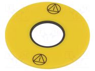 Description label; 61; 43mm; Body: yellow; plastic EAO