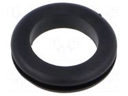 Grommet; Ømount.hole: 17.5mm; Øhole: 14.2mm; black; 0÷80°C; PVC ESSENTRA