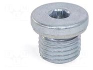 Hexagon head screw plug; with seal; Thread: M8; DIN 908; HEX 4mm ELESA+GANTER