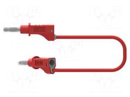 Test lead; banana plug 4mm,both sides; with sliding cover; red CAL TEST